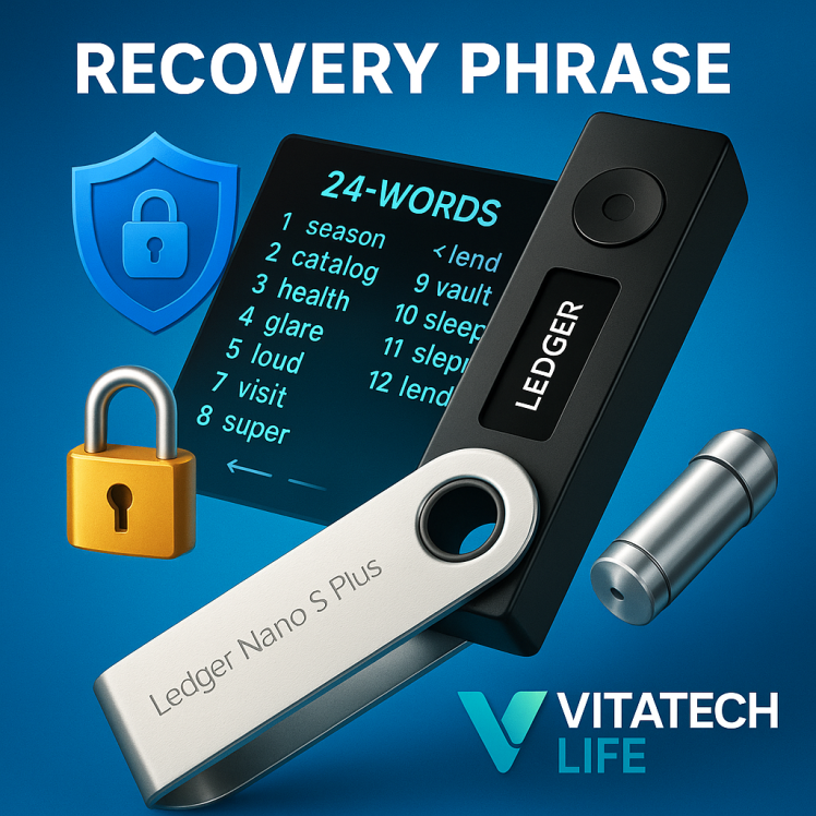 دریافت و یادداشت ۲۴ کلمه خصوصی (Recovery Phrase) در لجر نانو اس پلاس