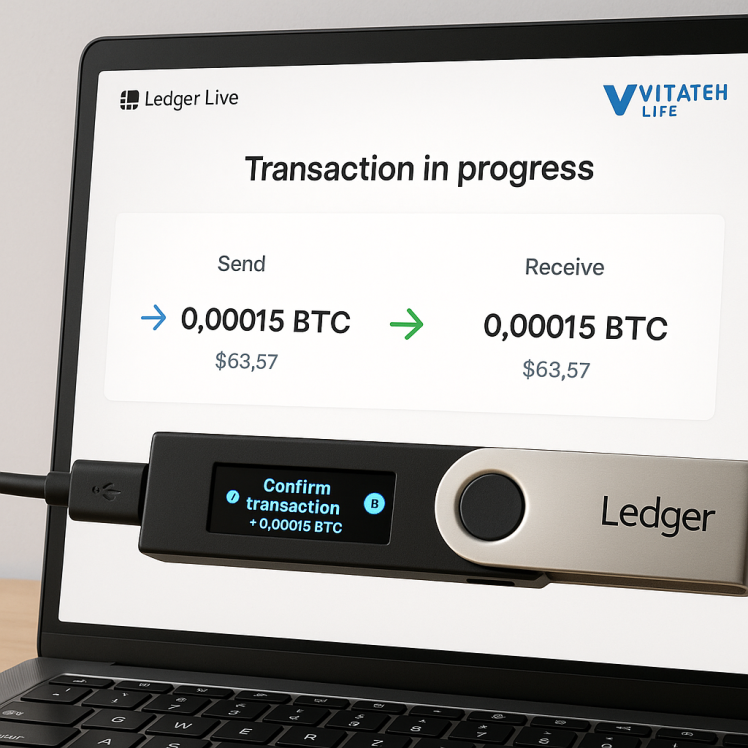 تست تراکنش ورودی و خروجی در کیف پول سخت‌افزاری Ledger Nano S Plus